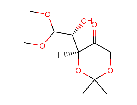 Molecular Structure of 850252-47-0 ((4S,1'R)-4-(1'-hydroxy-2',2'-dimethoxyethyl)-2,2-dimethyl-1,3-dioxan-5-one)