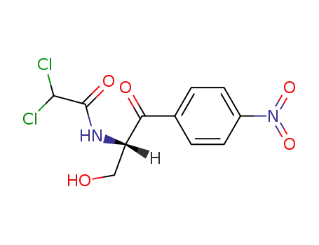 Molecular Structure of 61849-50-1 (Acetamide,
2,2-dichloro-N-[(1R)-1-(hydroxymethyl)-2-(4-nitrophenyl)-2-oxoethyl]-)