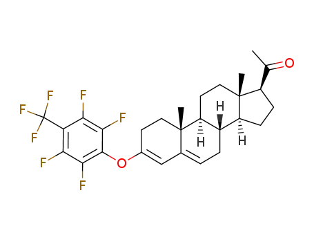 Molecular Structure of 112251-19-1 (3-<2,3,5,6-tetrafluoro-4-(trifluoromethyl)phenoxy>pregna-3,5-diene-20-one)