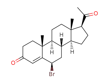 Molecular Structure of 24516-38-9 ((6beta)-6-bromopregn-4-ene-3,20-dione)