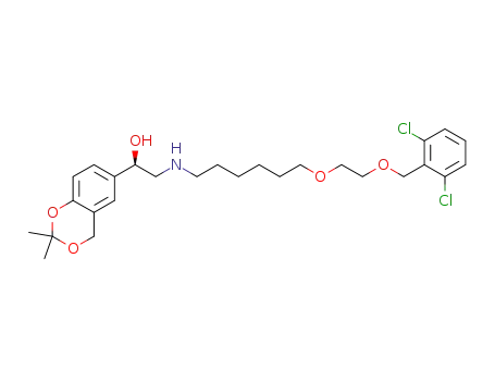Molecular Structure of 503068-37-9 ((1R)-2-[[6-[2-[(2,6-Dichlorobenzyl)oxy]ethoxy]hexyl]aMino]-1-(2,2-diMethyl-4H-1,3-benzodioxin-6-yl)ethanol)
