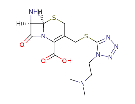 Molecular Structure of 61607-66-7 ((6R-trans)-7-amino-3-[[[1-[2-(dimethylamino)ethyl]-1H-tetrazol-5-yl]thio]methyl]-8-oxo-5-thia-1-azabicyclo[4.2.0]oct-2-ene-2-carboxylic acid)