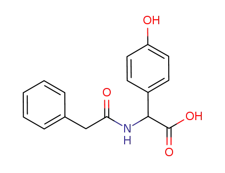 Molecular Structure of 84709-13-7 ((S)-(4-hydroxyphenyl)(phenylacetamido)acetic acid)