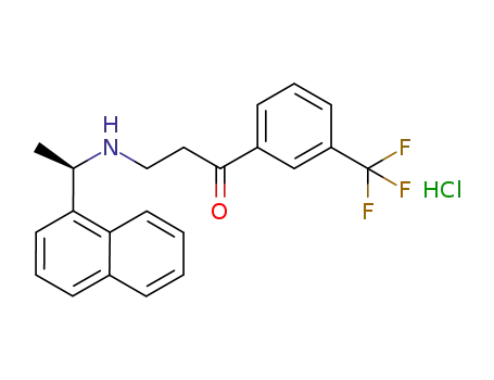 Molecular Structure of 1224567-99-0 (3-{[(1R)-1-(naphthalen-1-yl)ethyl]amino}-1-[3-(trifluoromethyl)phenyl]propan-1-one hydrochloride)