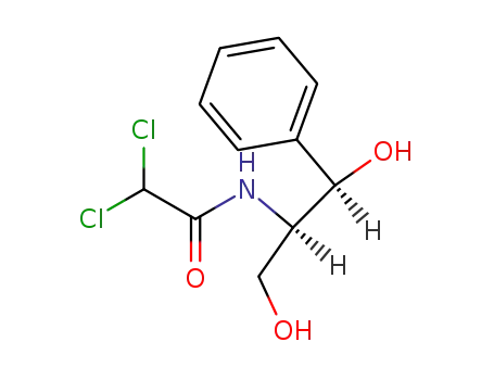 Molecular Structure of 25126-19-6 ((1<i>R</i>,2<i>R</i>)-2-(2,2-dichloro-acetylamino)-1-phenyl-propane-1,3-diol)