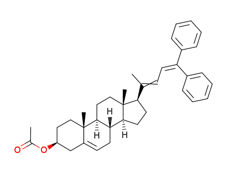 Molecular Structure of 108516-75-2 (3β-acetoxy-24,24-diphenyl-chola-5,20(22)ξ,23-triene)