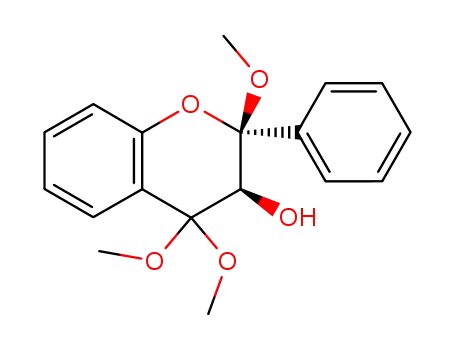 Molecular Structure of 94194-00-0 (2H-1-Benzopyran-3-ol, 3,4-dihydro-2,4,4-trimethoxy-2-phenyl-, cis-)