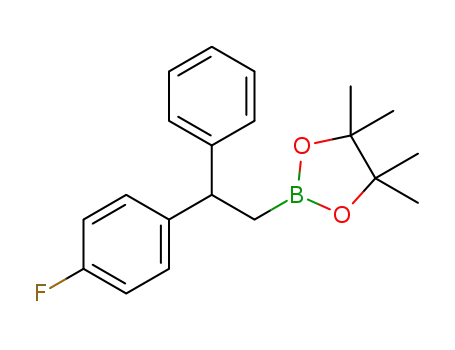 Molecular Structure of 1609554-37-1 (2-(2-(4-fluorophenyl)-2-phenylethyl)-4,4,5,5-tetramethyl-1,3,2-dioxaborolane)