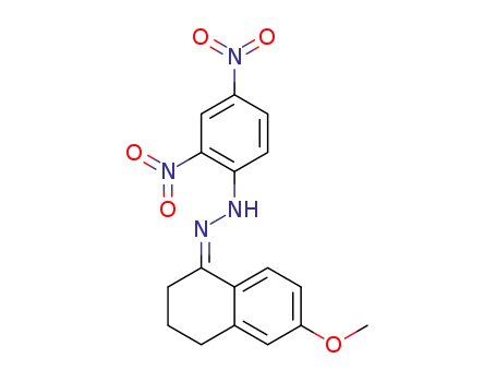 Molecular Structure of 79128-80-6 (6-methoxy-3,4-dihydro-2<i>H</i>-naphthalen-1-one-(2,4-dinitro-phenylhydrazone))