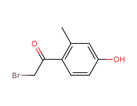 Molecular Structure of 41877-16-1 (2-bromo-1-(4-hydroxy-2-methyl-phenyl)-ethanone)