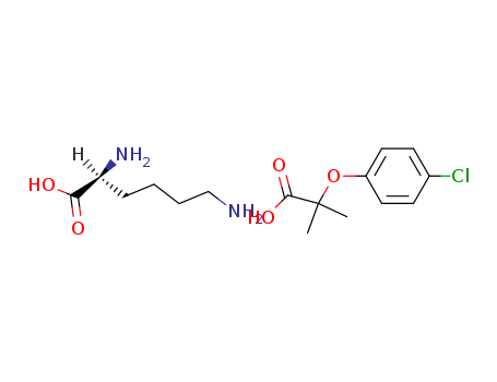 2-(4-chlorophenoxy)-2-methyl-propanoic acid; (2S)-2,6-diaminohexanoic acid