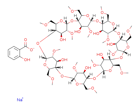 Molecular Structure of 199009-79-5 (C<sub>7</sub>H<sub>5</sub>O<sub>3</sub><sup>(1-)</sup>*C<sub>56</sub>H<sub>98</sub>O<sub>35</sub>*Na<sup>(1+)</sup>)