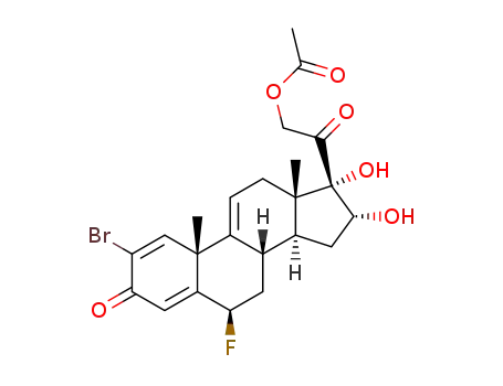 Molecular Structure of 60864-73-5 (2-bromo-6beta-fluoro-16alpha,17,21-trihydroxypregna-1,4,9(11)-triene-3,20-dione 21-acetate)