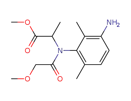 Molecular Structure of 81803-98-7 (N-(1'methoxycarbonylethyl)-N-methoxyacetyl-2,6-dimethyl-3-aminoaniline)