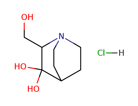 1-Azabicyclo[2.2.2]octane-3,3-diol,2-(hydroxymethyl)-, hydrochloride (1:1) cas  5832-55-3