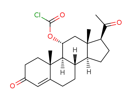 Molecular Structure of 50909-92-7 (11α-Hydroxy-4-pregnene-3,20-dione-11-chloroformate)