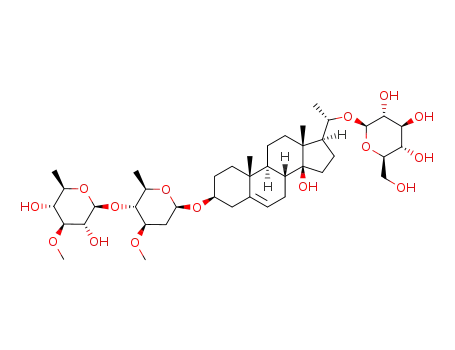Molecular Structure of 1159579-93-7 (calogenin 20-O-β-D-glucopyranosyl-3-O-β-D-thevetopyranosyl-(1->4)-β-D-oleandropyranoside)