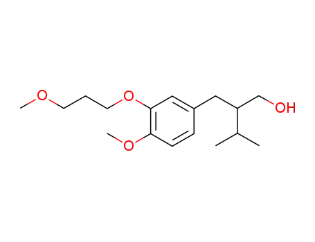 Molecular Structure of 943349-14-2 (2-(3-(3-methoxypropoxy)-4-methoxybenzyl)-3-methylbutanol)