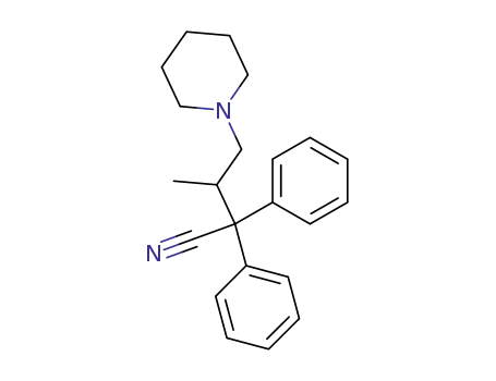 Molecular Structure of 17371-45-8 (beta-methyl-alpha,alpha-diphenylpiperidine-1-butyronitrile)