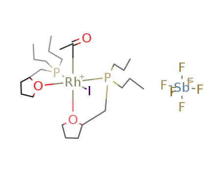 a-acetyl-b-iodo-cd,ef-bis{di-n-propyl(tetrahydro-2-furanylmethyl)phosphane-O,P}rhodium(III) hexafluoroantimonate