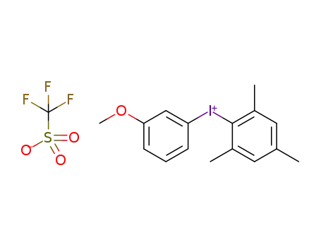 Molecular Structure of 1464149-60-7 ((2,4,6-trimethylphenyl)(3’-methoxyphenyl)iodonium triflate)
