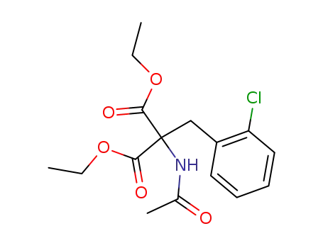 Molecular Structure of 5440-50-6 (diethyl 2-acetamido-2-[(2-chlorophenyl)methyl]propanedioate)