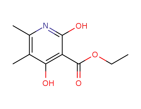 Molecular Structure of 77629-51-7 (3-Pyridinecarboxylic  acid,1,2-dihydro-4-hydroxy-5,6-dimethyl-2-oxo-,ethyl  ester)
