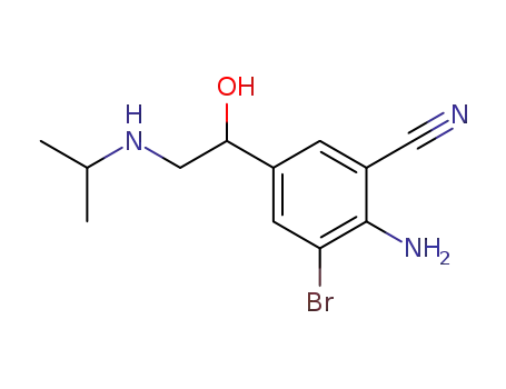 Molecular Structure of 54239-38-2 (Benzonitrile,
2-amino-3-bromo-5-[1-hydroxy-2-[(1-methylethyl)amino]ethyl]-)