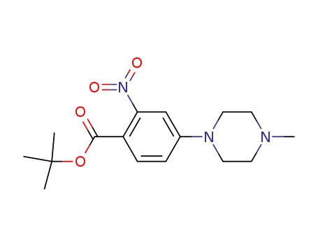 Molecular Structure of 942271-61-6 (tert-butyl 4-(4-methylpiperazin-1-yl)-2-nitrobenzoate)