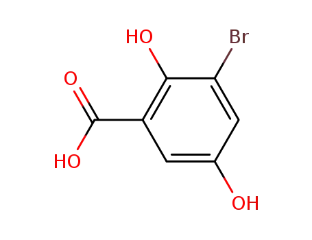 Molecular Structure of 33851-43-3 (3-bromo-2,5-dihydroxy-benzoic acid)