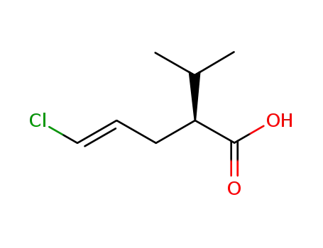 Molecular Structure of 324519-66-6 (4-Pentenoic acid, 5-chloro-2-(1-methylethyl)-, (2S,4E)-)