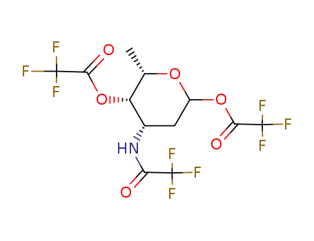 Molecular Structure of 91108-50-8 ((-)-3-N-trifluoroacetyl-1,4-bis(O-trifluoroacetyl)-L-daunosamine)