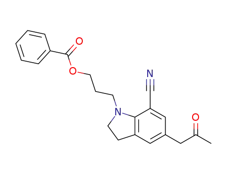 1-[3-(benzoyloxy)propyl]-2,3-dihydro -5-(2-oxopropyl) -7-carbonitrile - 1H-indole