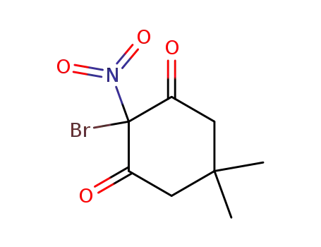Molecular Structure of 90151-49-8 (2-bromo-5,5-dimethyl-2-nitro-cyclohexane-1,3-dione)