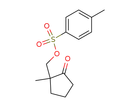 Molecular Structure of 37619-38-8 (Cyclopentanone, 2-methyl-2-[[[(4-methylphenyl)sulfonyl]oxy]methyl]-)
