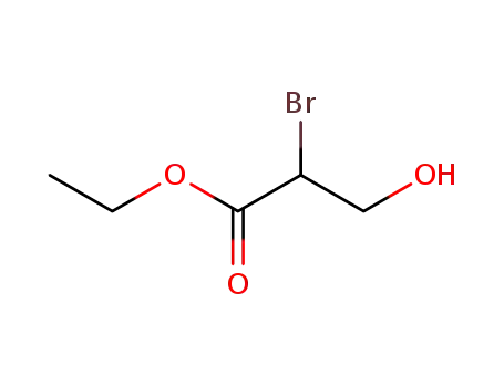 Molecular Structure of 20591-86-0 (Propanoic acid, 2-bromo-3-hydroxy-, ethyl ester)