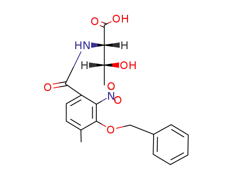Molecular Structure of 2441-62-5 (N-[3-(benzyloxy)-4-methyl-2-nitrobenzoyl]threonine)