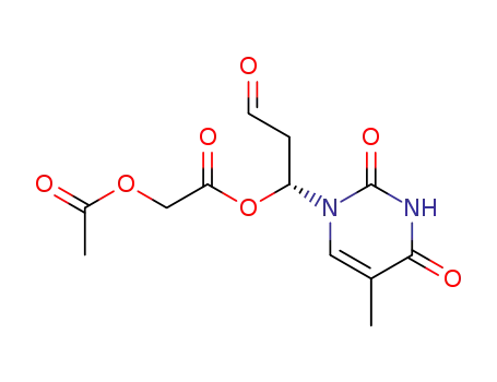 Molecular Structure of 130859-95-9 (1-<<<2-(Acetyloxy)acetyl>oxy>-3-oxopropyl>thymine)