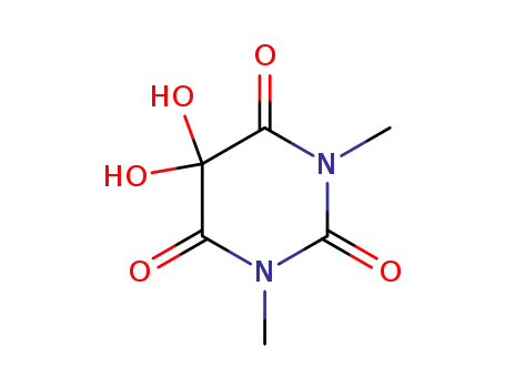 Molecular Structure of 56408-70-9 (2,4,6(1H,3H,5H)-Pyrimidinetrione, 5,5-dihydroxy-1,3-dimethyl-)