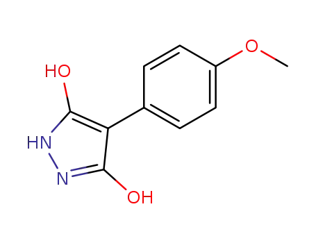 Molecular Structure of 106367-55-9 (3,5-dihydroxy-4-(p-methoxyphenyl)pyrazole)