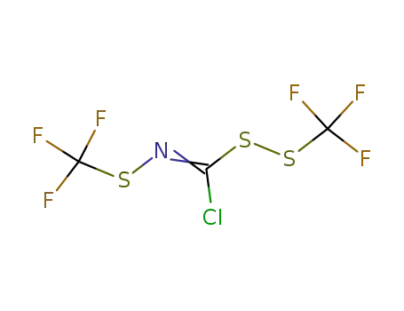 Molecular Structure of 33278-62-5 (1-[(Trifluoromethyl)dithio]-N-[(trifluoromethyl)thio]formimidic acid chloride)