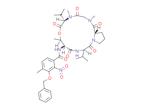 <3-(benzyloxy)-4-methyl-2-nitrobenzoyl>-L-threonyl-D-valyl-L-prolyl-sarcosyl-N-methyl-L-valine lactone