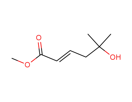 Molecular Structure of 92186-90-8 (2-Hexenoic acid, 5-hydroxy-5-methyl-, methyl ester, (E)-)