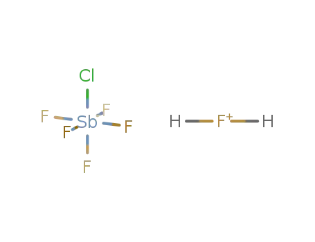 Molecular Structure of 128362-15-2 (H<sub>2</sub>F<sup>(1+)</sup>*SbClF<sub>5</sub><sup>(1-)</sup>=H<sub>2</sub>FSbClF<sub>5</sub>)