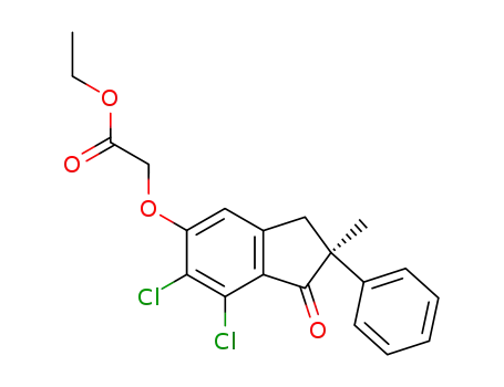 Acetic acid,
[(6,7-dichloro-2,3-dihydro-2-methyl-1-oxo-2-phenyl-1H-inden-5-yl)oxy]-,
ethyl ester, (S)-