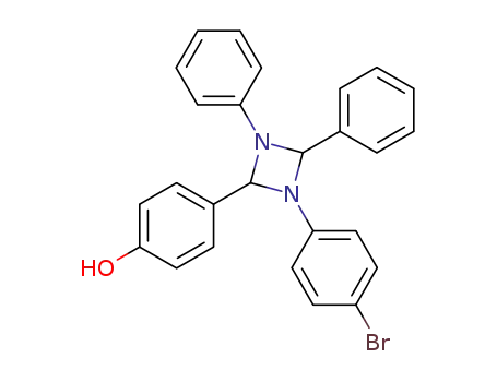 Molecular Structure of 861556-73-2 (4-[1-(4-bromo-phenyl)-3,4-diphenyl-[1,3]diazetidin-2-yl]-phenol)