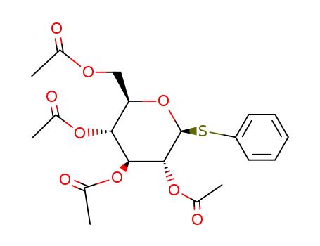 Molecular Structure of 23661-28-1 (PHENYL 2,3,4,6-TETRA-O-ACETYL-1-THIO-BETA-D-GLUCOPYRANOSIDE)