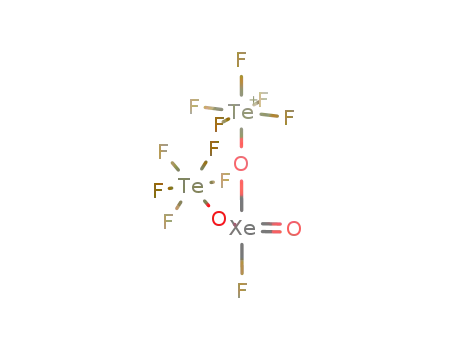 Molecular Structure of 142533-93-5 (OXeF(OTeF<sub>5</sub>)2<sup>(1+)</sup>)