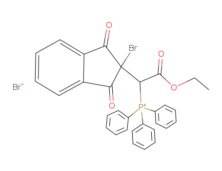 Molecular Structure of 134898-35-4 ([(2-Bromo-1,3-dioxo-indan-2-yl)-ethoxycarbonyl-methyl]-triphenyl-phosphonium; bromide)