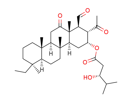 Pentanoic acid,3-hydroxy-4-methyl-,(1S,2S,3R,4aS,4bR,6aS,7S,10aS,10bR,12aS)-2-acetyl-7-ethyl-1-formyloctadecahydro-4b,7,10a,12a-tetramethyl-12-oxo-3-chrysenylester, (3S)-